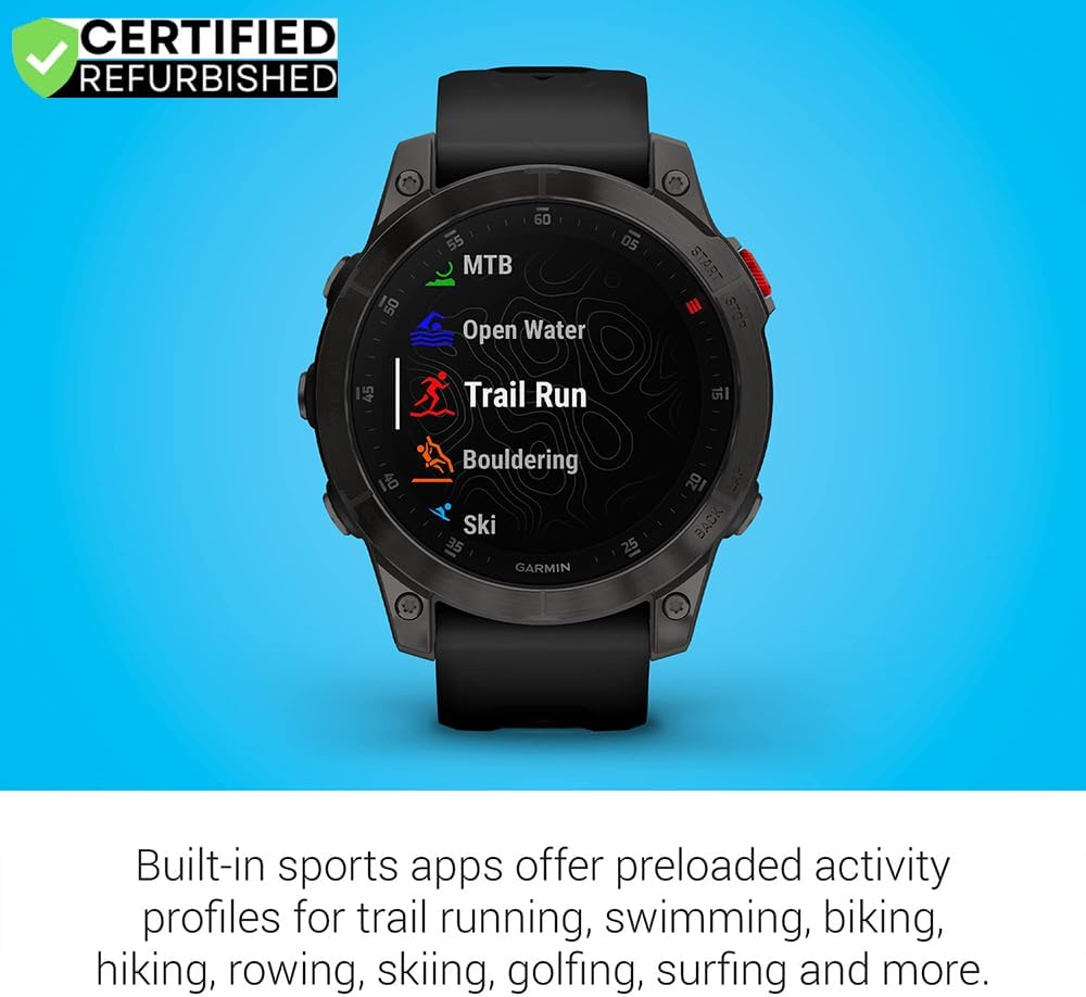 Garmin 010-N2582-10 Epix Gen 2 Premium Active Smartwatch 47 mm Black Titanium (Renewed) Bundle with 2 YR CPS Enhanced Protection Pack
