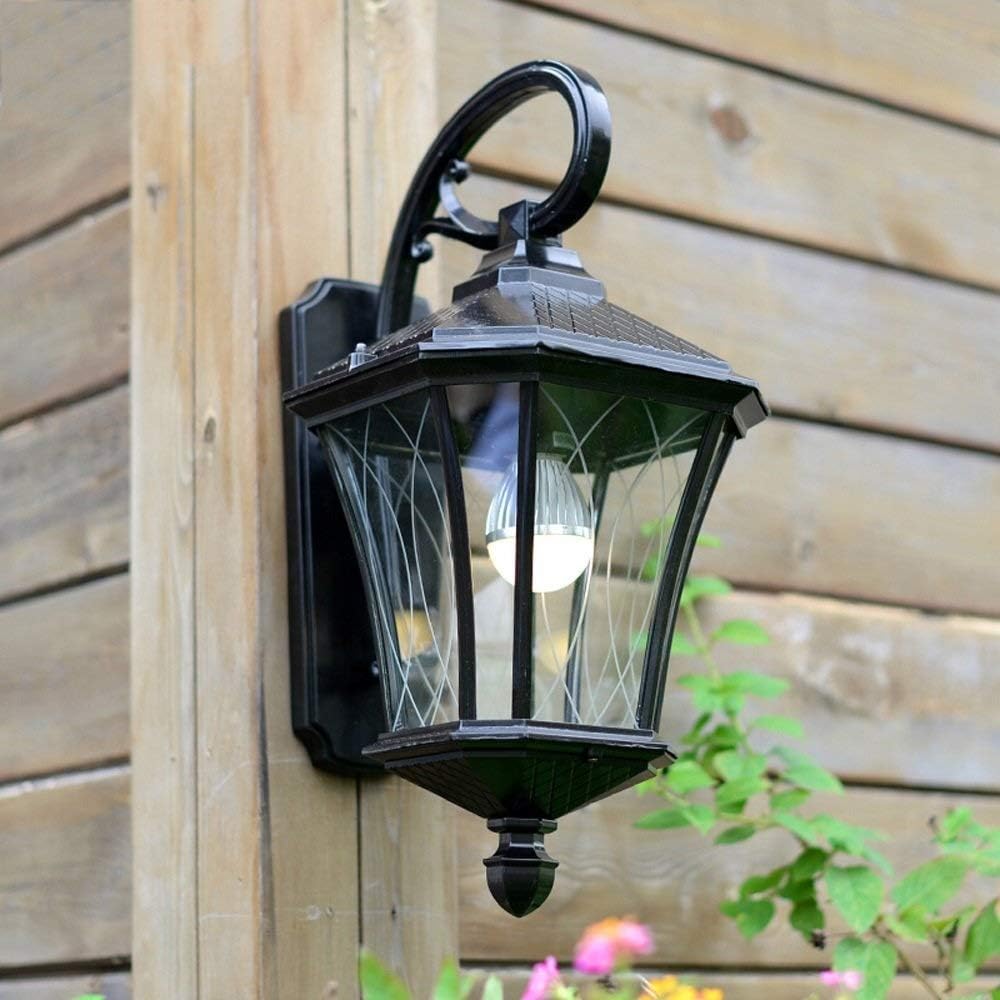 Wall Mounted Light E27 Traditional Outdoor Waterproof Wall Light, Wall Mounted Lighting Fixtures Decoration, Pavilion Garden Balcony Lighting Sconces Lamp Reading Light (Color : Black)