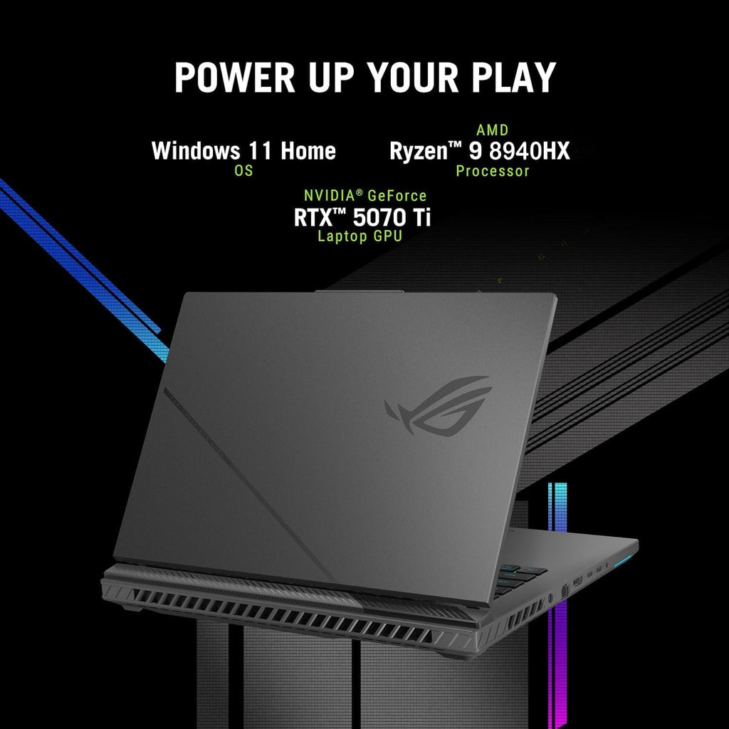 ASUS ROG Strix-G16 Gaming Laptop - AMD Ryzen 9 8940HX (Up to 5.3 GHz), NVIDIA GeForce RTX 5070 Ti, 16' 165Hz 300 nits Display, 32GB DDR5 RAM, 1TB SSD, WiFi 6E, Backlit KB, Win11 Pro, with Accessories