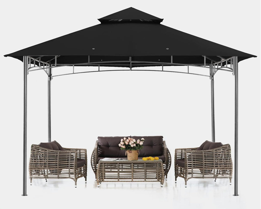 ABCCANOPY Gazebos for Patios 8x8 - Outdoor Steel Frame Gazebo for Lawn Backyard Garden Deck (Black)
