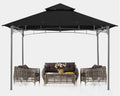 ABCCANOPY Gazebos for Patios 8x8 - Outdoor Steel Frame Gazebo for Lawn Backyard Garden Deck (Black)