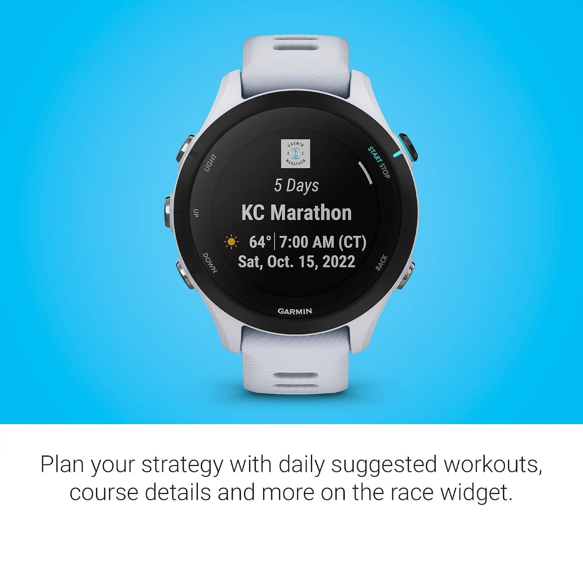Garmin Forerunner® 255S Music, Smaller GPS Running Smartwatch with Music, Advanced Insights, Long-Lasting Battery, Whitestone (Renewed)