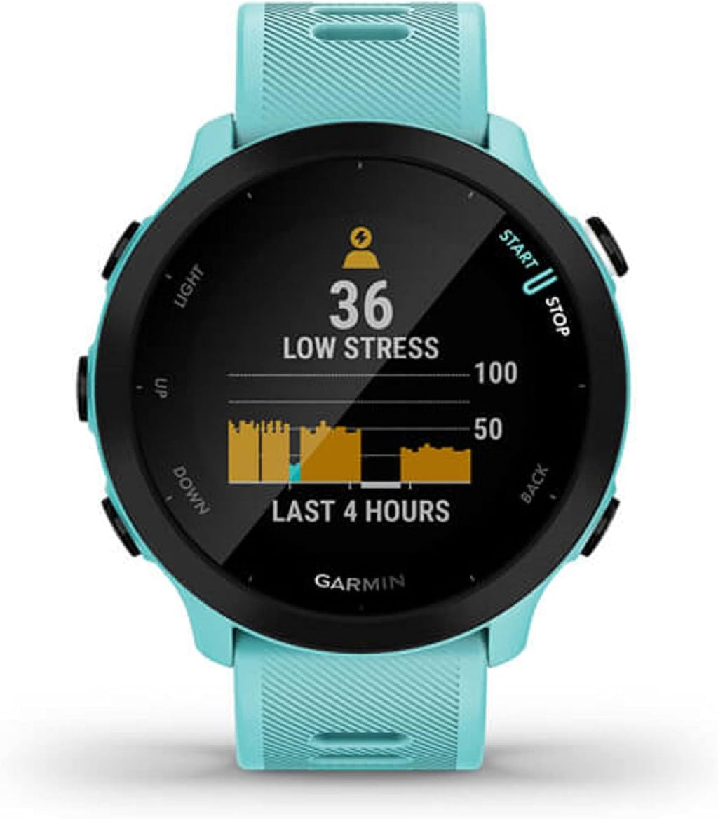 Garmin Forerunner 55, GPS Running Watch with Daily Suggested Workouts, Up to 2 Weeks of Battery Life, Aqua
