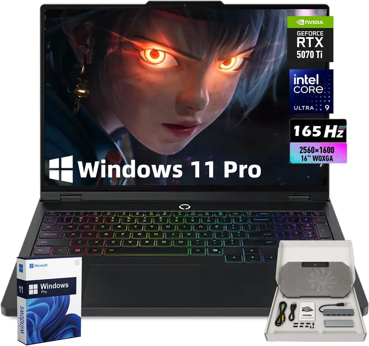 Lenovo Legion Pro 5i Gen 10 Gaming Laptop, Core Ultra 9 275HX Processor, 16' WQXGA (2560 x 1600) 165Hz, RTX 5070 Ti GPU 12GB GDDR7, 24zone RGB Backlit, Wi-Fi 7, Win 11pro (64GB DDR5 RAM | 2TB SSD)