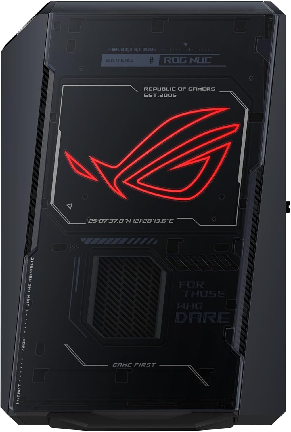 ROG NUC (2025) Gaming Mini PC with Intel® Core™ Ultra 9 (Series 2) ARL-HX CPU, NVIDIA® GeForce RTX™ 5070 MobileGPU, 32GB DDR5 RAM, 2TB NVMe SSD, Thunderbolt™ 4, Triple-Fan Cooling, and ARGB Lighting