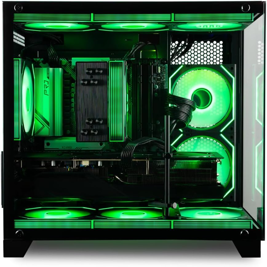 Panorama RTX 5080, Ryzen 7 9700F, 32GB DDR5 RAM, 2TB NVMe Gen4 SSD, Gaming Desktop PC w/Windows 11 Pro, 3-Year Warranty, RGB Keyboard+Mouse, Internal Wi-Fi 6E, 3X DP & HDMI - Prebuilt Tower Computer