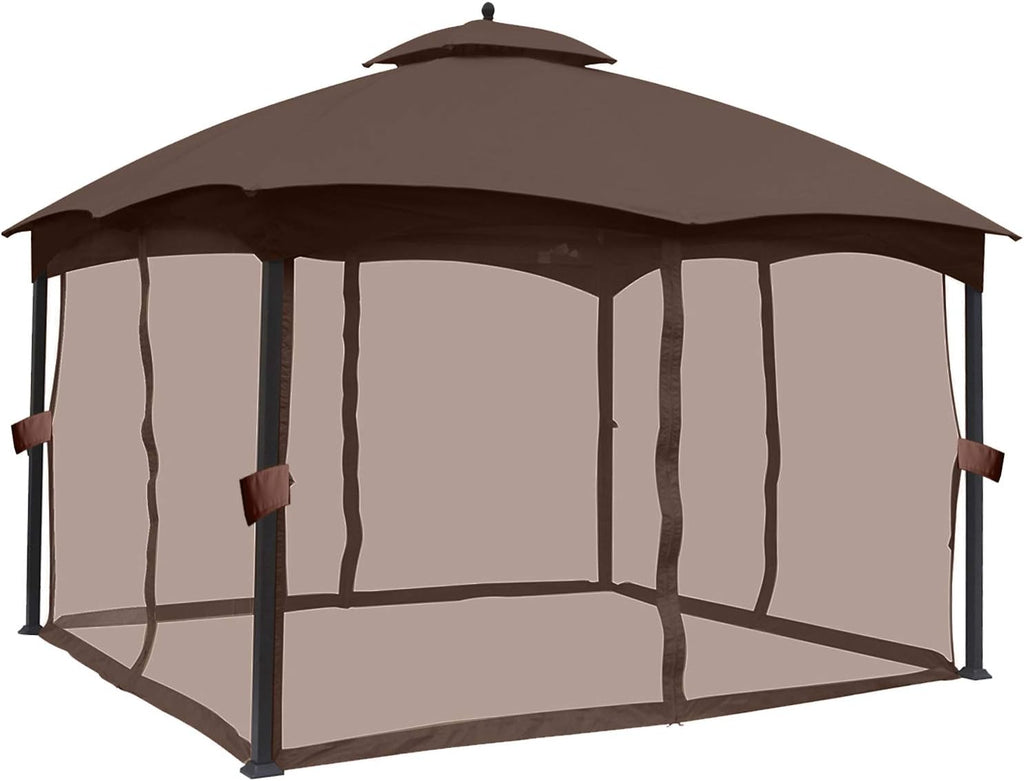 ABCCANOPY Gazebo Replacement Curtain 10'x12' - Universal Privacy Side Wall for Outdoor Gazebo, 4 Panel Only (Brown)