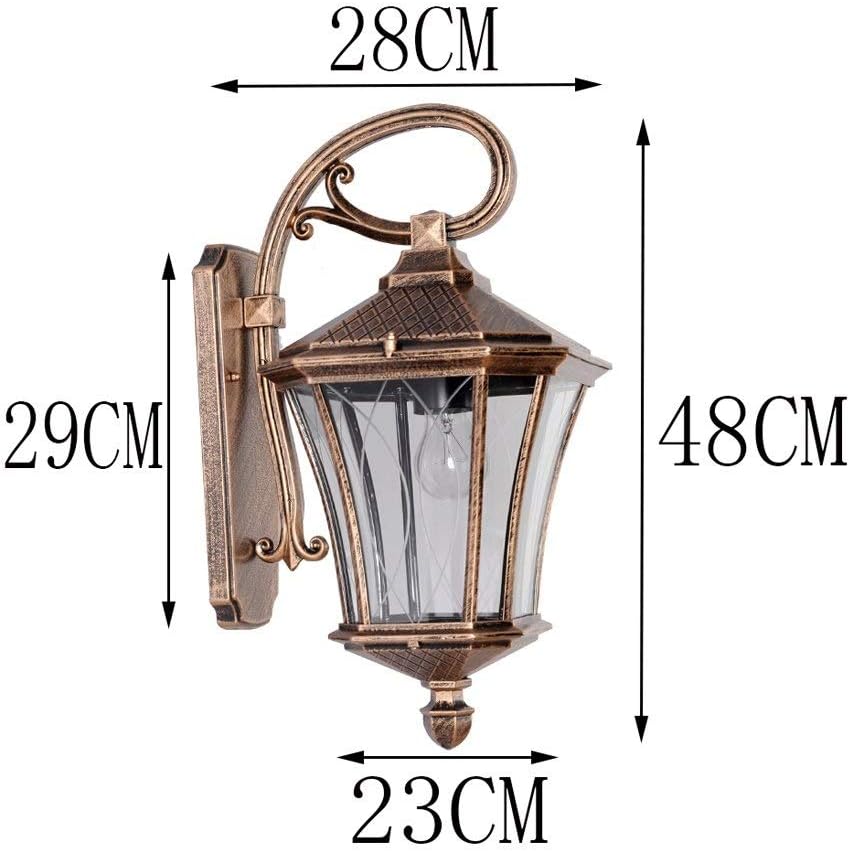 Wall Mounted Light E27 Traditional Outdoor Waterproof Wall Light, Wall Mounted Lighting Fixtures Decoration, Pavilion Garden Balcony Lighting Sconces Lamp Reading Light (Color : Bronze)