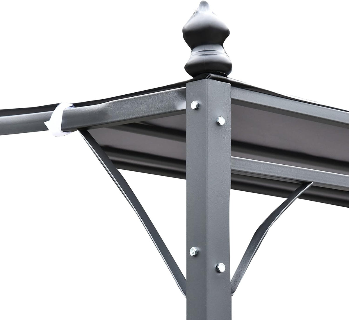 Outsunny 10' x 13' Steel Outdoor Pergola Gazebo, Patio Canopy with Weather-Resistant Fabric and Drainage Holes for Backyard, Deck, Garden, Gray