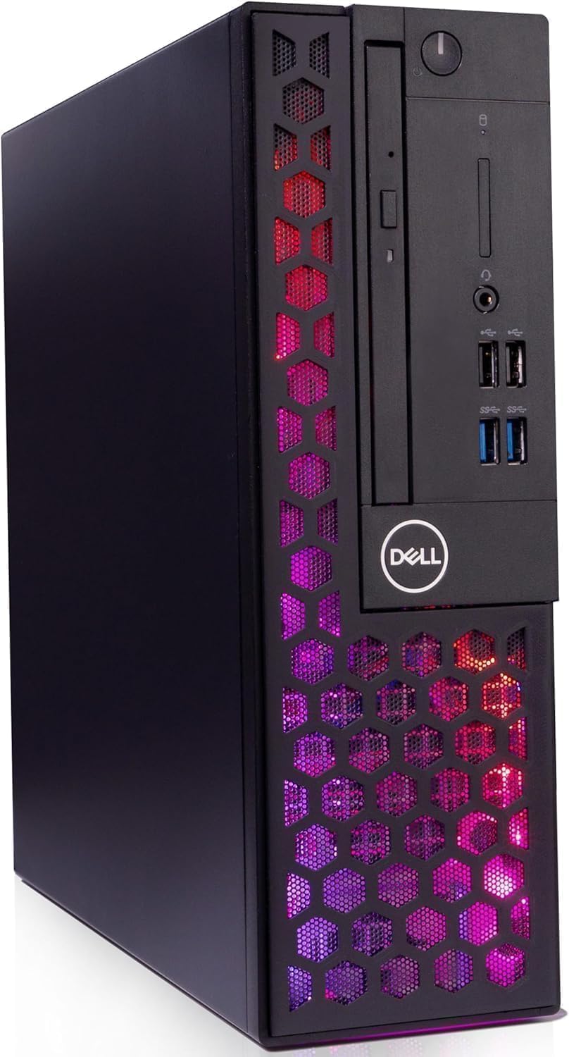 Dell OptiPlex RGB Desktop Computer | Intel Core i5 8th Gen | 16GB RAM | 500GB SSD | Windows 11 Pro | RGB Faceplate | RGB Keyboard & Mouse | AX200 WiFi + Bluetooth | Home & Office PC (Renewed)