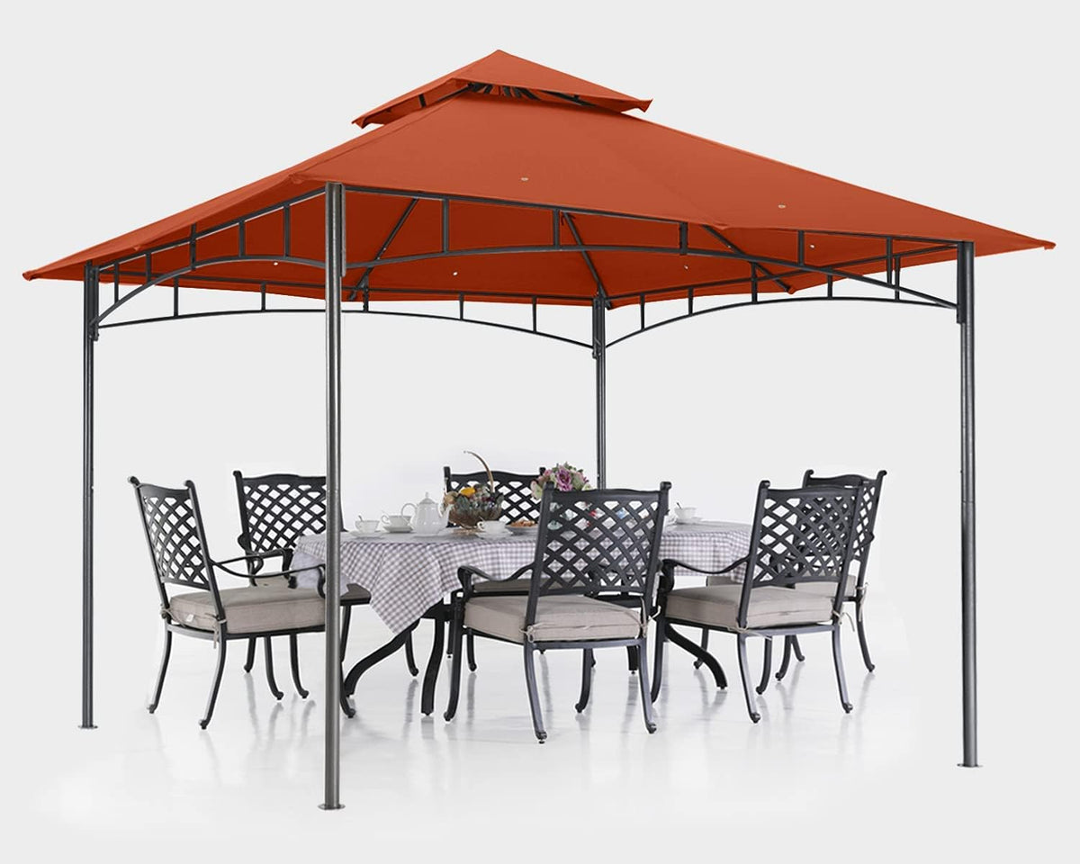 ABCCANOPY Gazebos for Patios 8x8 - Outdoor Steel Frame Gazebo for Lawn Backyard Garden Deck (Rust Red)