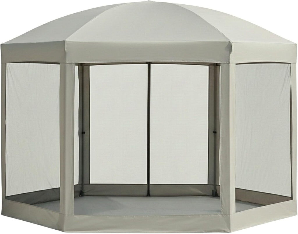 Garden Winds Reinforced Replacement Canopy Top Cover and Netting Set Compatible with The Coleman 2000013063 Back Home 10' x 12' Portable Gazebo – Classic Stone, Riplock 350