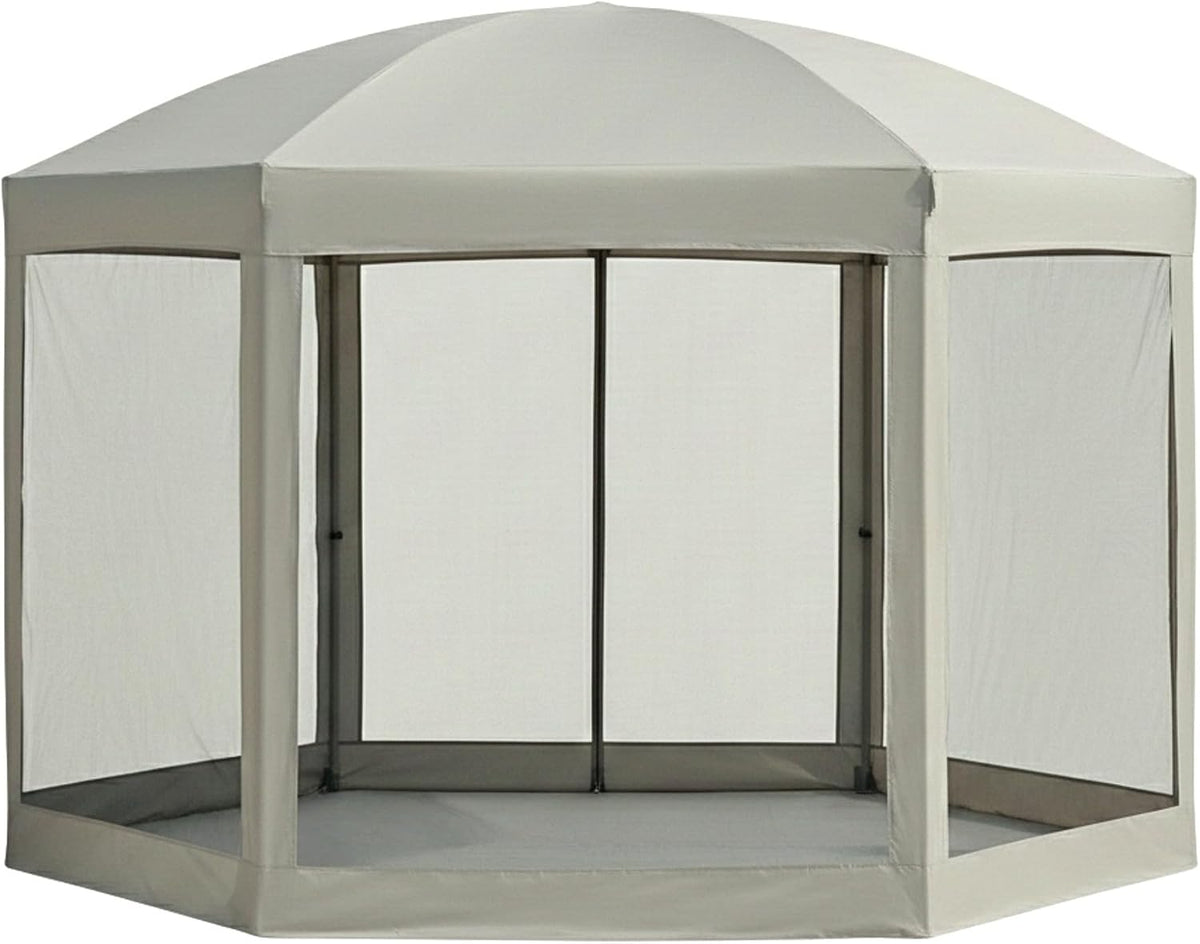 Garden Winds Reinforced Replacement Canopy Top Cover and Netting Set Compatible with The Coleman 2000013063 Back Home 10' x 12' Portable Gazebo – Classic Stone, Riplock 350