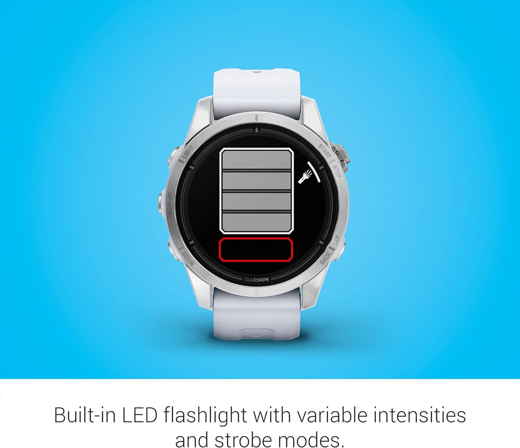 Garmin epix Pro (Gen 2), 42mm, High Performance Smartwatch, Advanced Training Technology, Built-in Flashlight, Whitestone