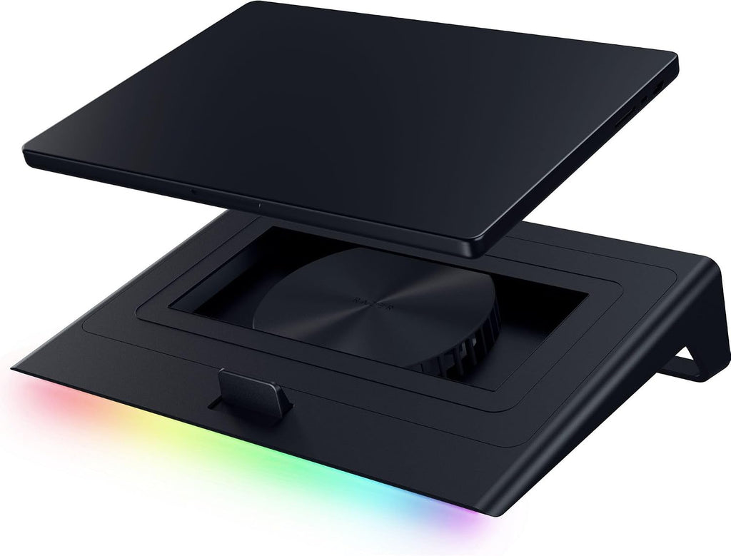 Razer Laptop Cooling Pad: Adaptive Smart - Intelligent Fan Control - Airtight Pressure Chamber - Fits Most Laptops & Macbooks 14' to 18' - Preset & Custom Fan Curves - 3 Port USB Type A - Chroma RGB