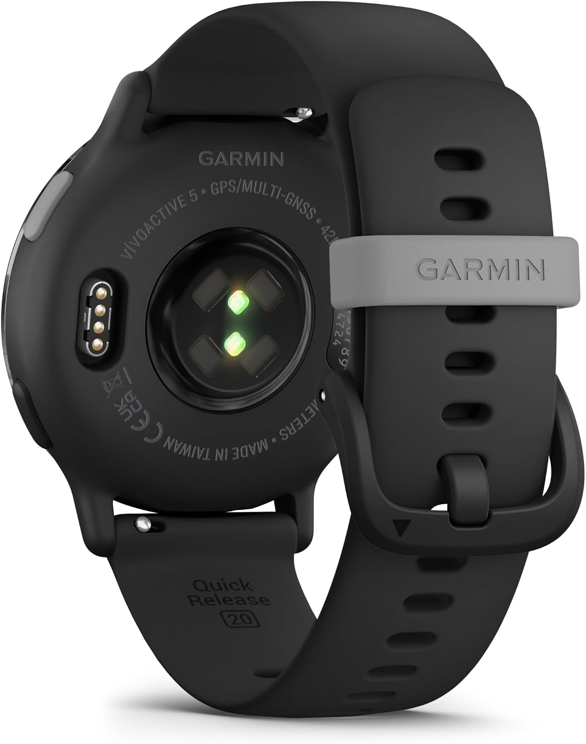 Garmin Vivoactive 5 Fitness Tracker Smart Watch for Women & Men with Slate Aluminum Bezel with Black Case and Silicone Band with 11 Days Battery Life and Bright 1.2' AMOLED Touchscreen Display