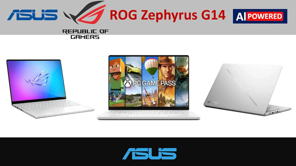 ASUS ROG Zephyrus Gaming Laptop 14.0' 120Hz OLED 2.8K Display (AMD Ryzen AI 9 HX 370, GeForce RTX 5070 Ti 12GB, 32GB LPDDR5X, 2TB PCIe SSD, RGB KB, Win 11 Pro) with Dockztorm Hub