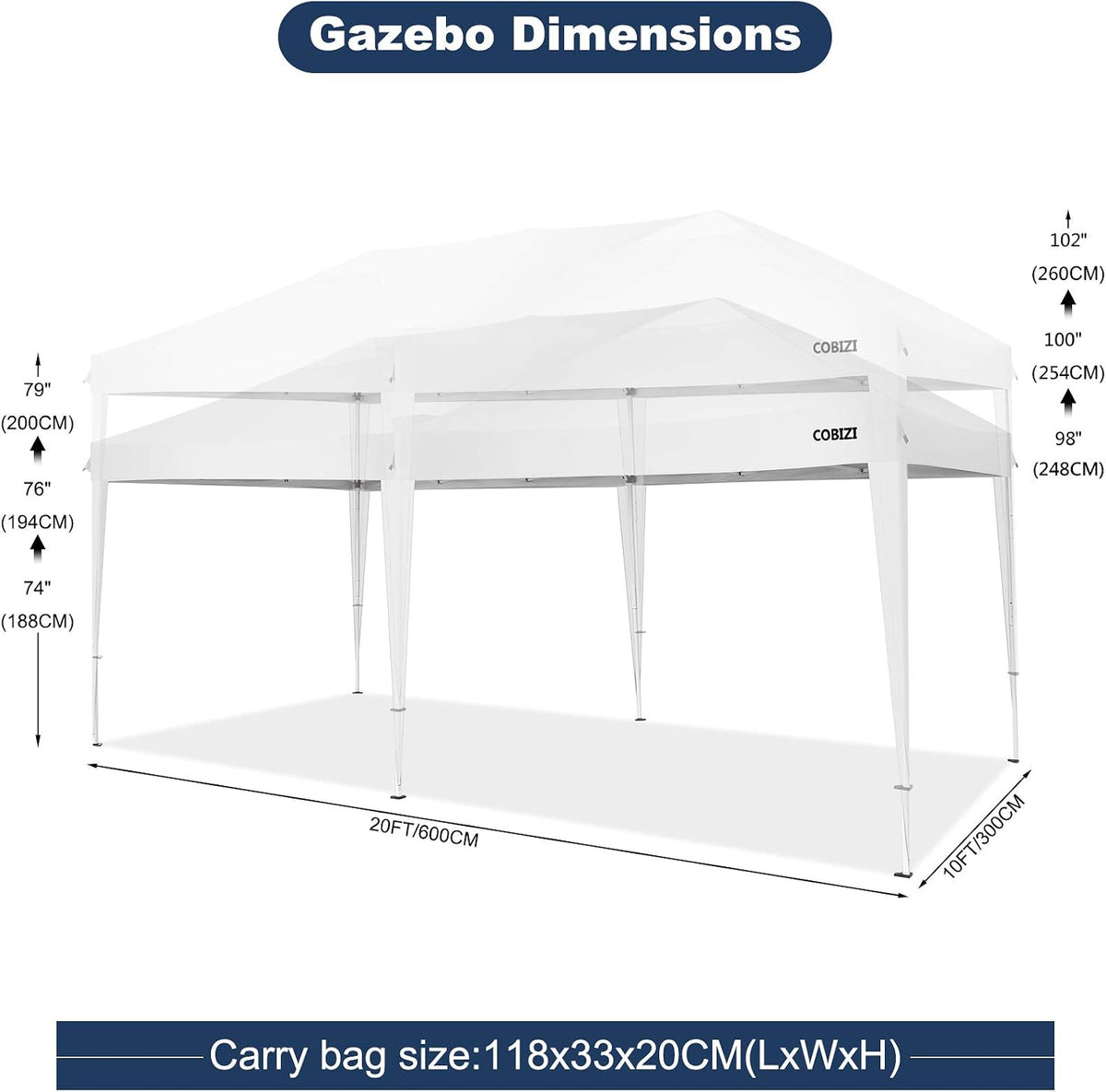 COBlZI 8x8 Ez Pop Up Canopy Tent with 4 Sidewalls Commercial Instant Gazebo Tents for Parties,Waterproof Adjustable Outdoor Patio 8x8 Backyard Canopy Party Tent with 4 Sand Bags,8 Stakes