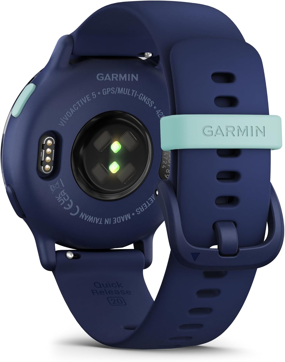 Garmin Vivoactive 5, Health and Fitness GPS Smartwatch for Women and Men, Metallic Navy Bezel w/Navy Case and Silicone Band, 11 Days Battery Life, 1.2' AMOLED Touchscreen Display (Bundle)