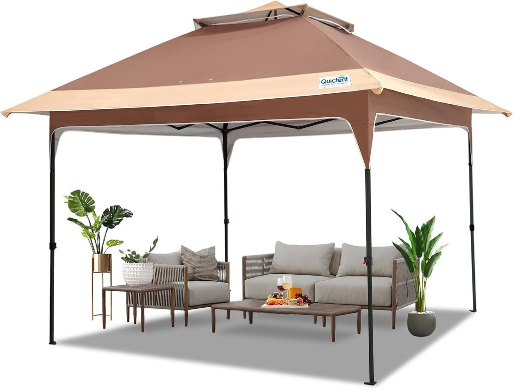 Quictent 12'x12' Pop up Gazebo Canopy Tent, One Person Set up Portable Instant Folding Shelter, Outdoor Canopy Tent with Extra Shade for Backyard, Patio, Party
