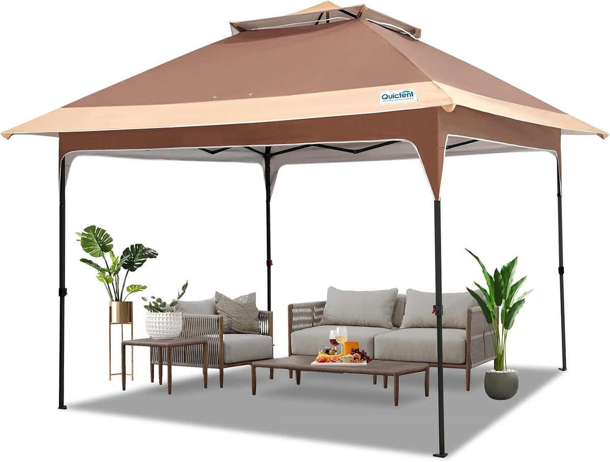 Quictent 12'x12' Pop up Gazebo Canopy Tent, One Person Set up Portable Instant Folding Shelter, Outdoor Canopy Tent with Extra Shade for Backyard, Patio, Party