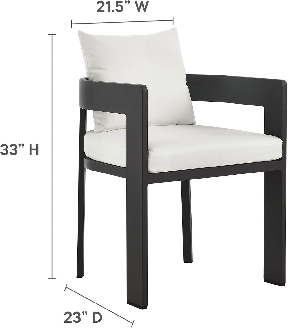 Modway Tahoe Outdoor Patio Powder-Coated Aluminum 9-Piece Dining Set in Gray White - Rectangular Patio Furniture Set for 8 - Outside Table with Umbrella Hole and Cushioned Chairs - Modern Patio Set