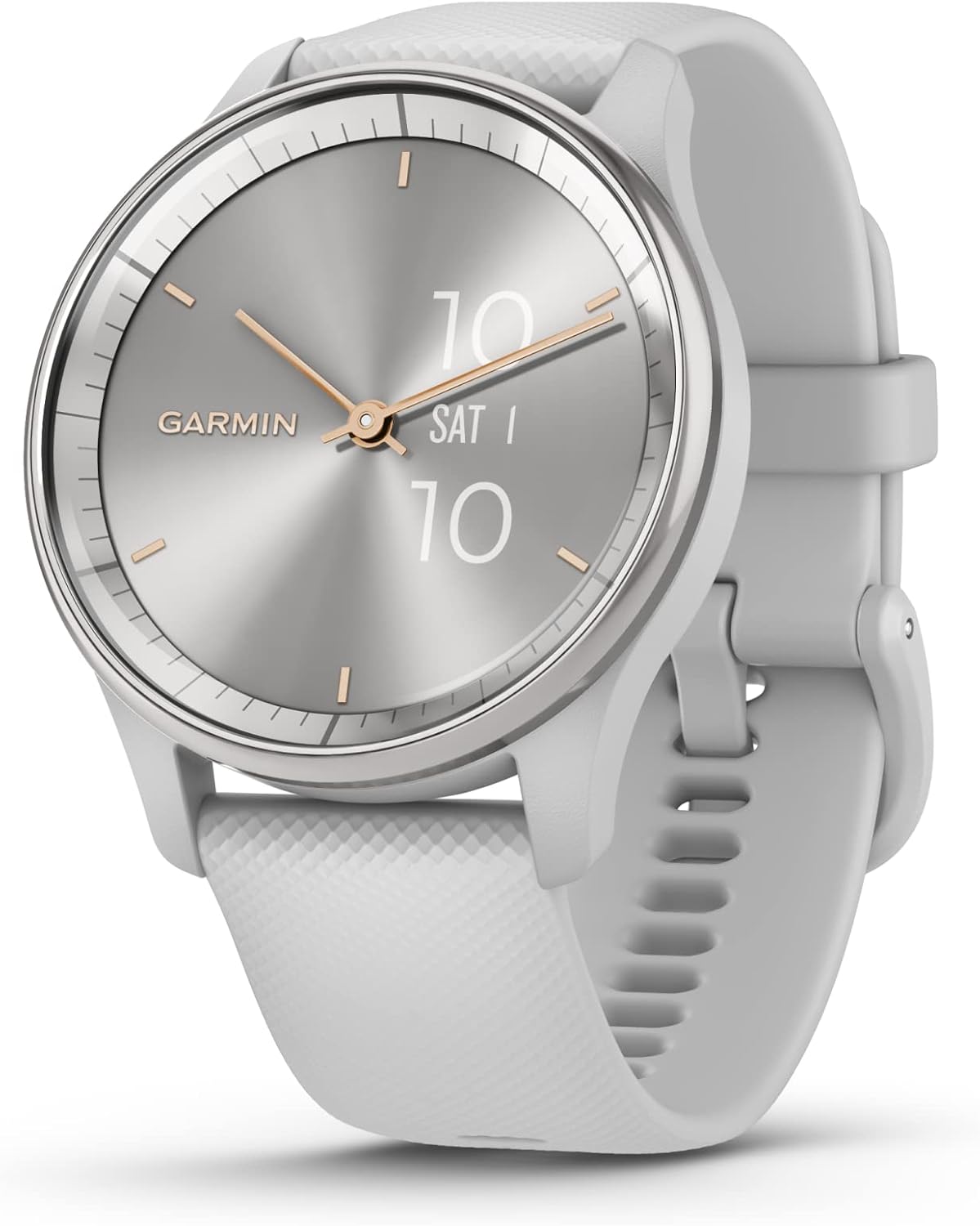 Garmin vívomove Trend, Stylish Hybrid Smartwatch, Long-Lasting Battery Life, Dynamic Watch Hands and Touchscreen Display, Mist Gray