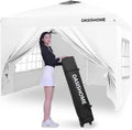 OASISHOME Pop-up Gazebo Instant Portable Canopy Tent 10'x10', with 4 Sidewalls, Windows, Wheeled Bag, for Patio/Outdoor/Wedding Parties and Events (10FTx10FT, White)