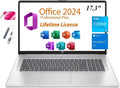 HP 2025 Premium 17 Laptop, Lifetime Office 2024, 17.3' HD+ Display, Intel Core i3-N305 Processor,12GB RAM, 256GB PCIe SSD, Wi-Fi 6, HDMI, Webcam, Windows 11 Pro, Silver