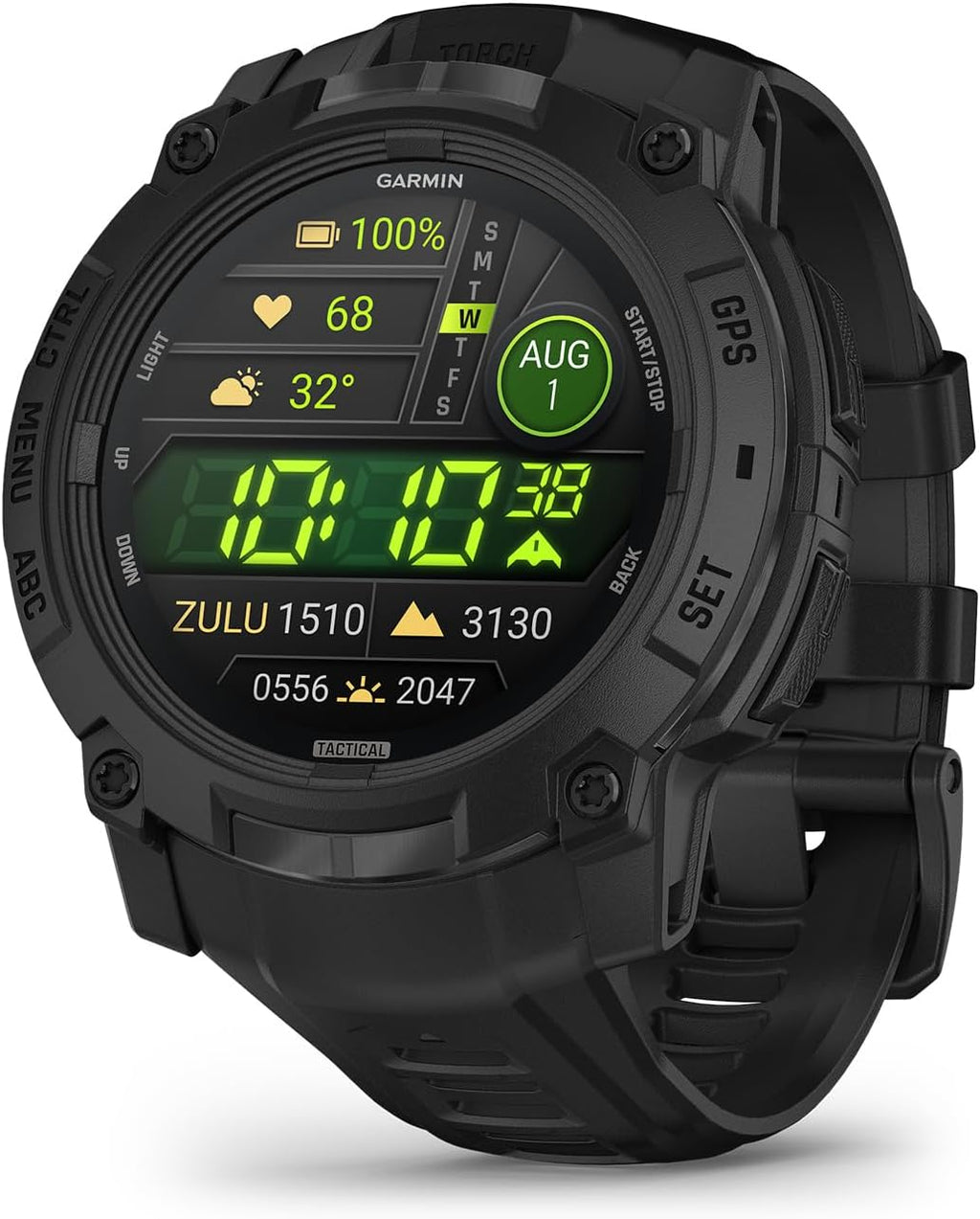 Garmin Instinct 3 Tactical Edition AMOLED 50mm Display, Rugged Outdoor GPS Smartwatch Bundle with USB Wall Charger + Microfiber Cleaning Cloth