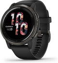 Garmin Venu 2, GPS Smartwatch with Advanced Health Monitoring and Fitness Features, Slate Bezel with Black Case and Silicone Band