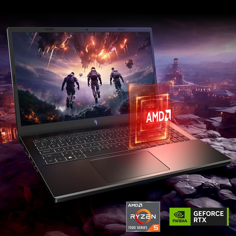 acer Nitro V Gaming Laptop | AMD Ryzen 5 7535HS Hexa-Core Processor | NVIDIA GeForce RTX 4050 Laptop GPU | 15.6' FHD IPS 144Hz Display | 8GB DDR5 | 512GB SSD | WiFi 6 | Backlit KB | ANV15-41-R5N6