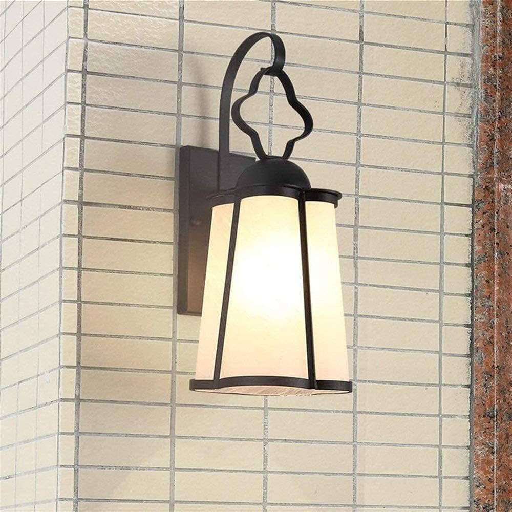 Fashion Wall Lamp E27 Aluminium Waterproof Rainproof Belt Lampshade Lawn Edge Courtyard Antirust Outdoor Lighting Fixture Street Lamp Garage Pavilion Decoration Villa Garden (Black) Indoor and O