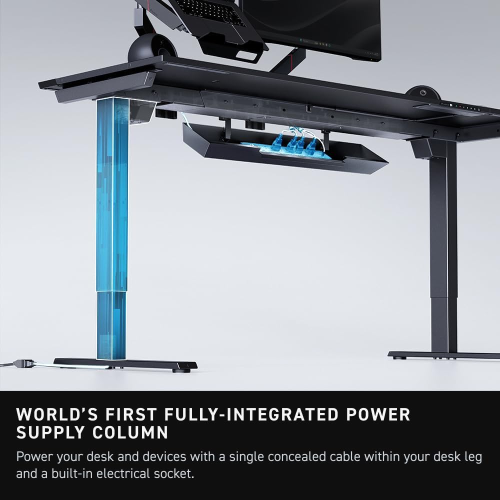 Secretlab Magnus Evo | Electric Standing Desk with Magnetic Cable Management | Integrated Power Supply Column | Built-in Cable Management Tray | Everyday Ergonomic Gaming Desk
