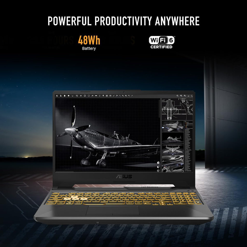 ASUS TUF Gaming A15 Gaming Laptop, 15.6' FHD 16:9 144Hz Display, AMD Ryzen™ 5 7535HS Processor, NVIDIA® GeForce RTX™ 3050, 16GB DDR5, 512GB PCIe® Gen 4.0 SSD, Wi-Fi 6, Windows 11 Home, FA506NC-DS53