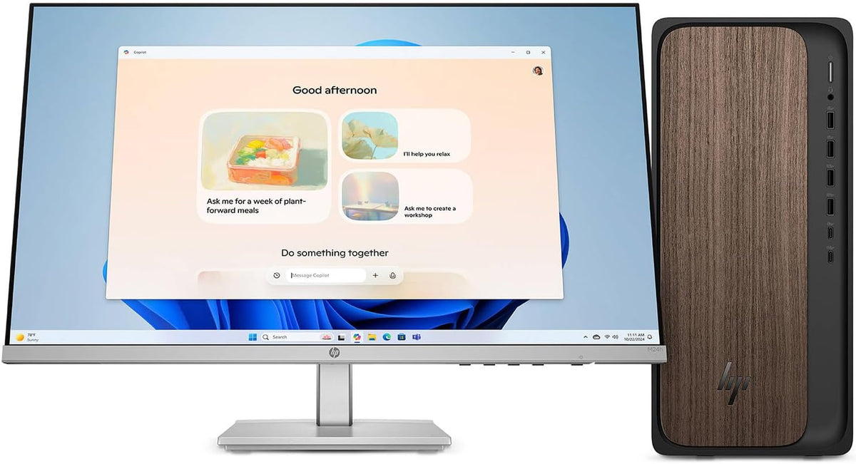 HP OmniDesk OmniDesk AI Business Desktop (Intel Ultra 7-265 20 Cores, 16GB DDR5, 1TB PCIe SSD, Intel Graphics, 280W PSU, WiFi 6, Bluetooth 5.4, RJ-45, 1 Display Port, HDMI, Win 11 Pro) w/Dockztorm Hub