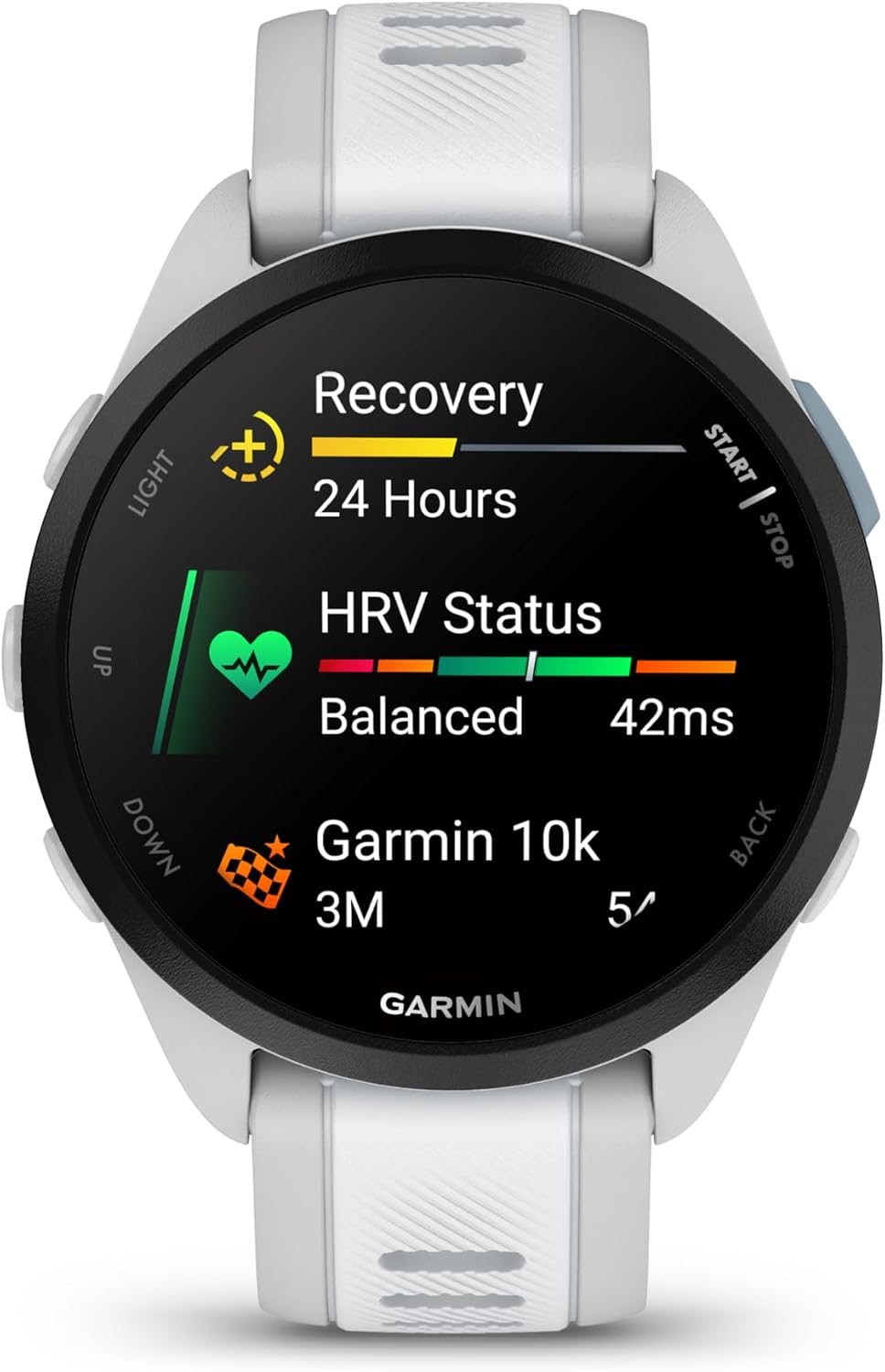Garmin Forerunner 165 GPS Running Smartwatch, Fitness Tracker Smart Watch for Women and Men Bundle with Accessories - Mist Gray/Whitestone