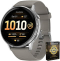 Garmin 010-03014-01 Venu 4, 45 mm Health & Fitness GPS Smartwatch, Silver with Silver Gray Band Bundle with Deco Essentials Exclusive 26 Month CPS Enhanced Protection Pack