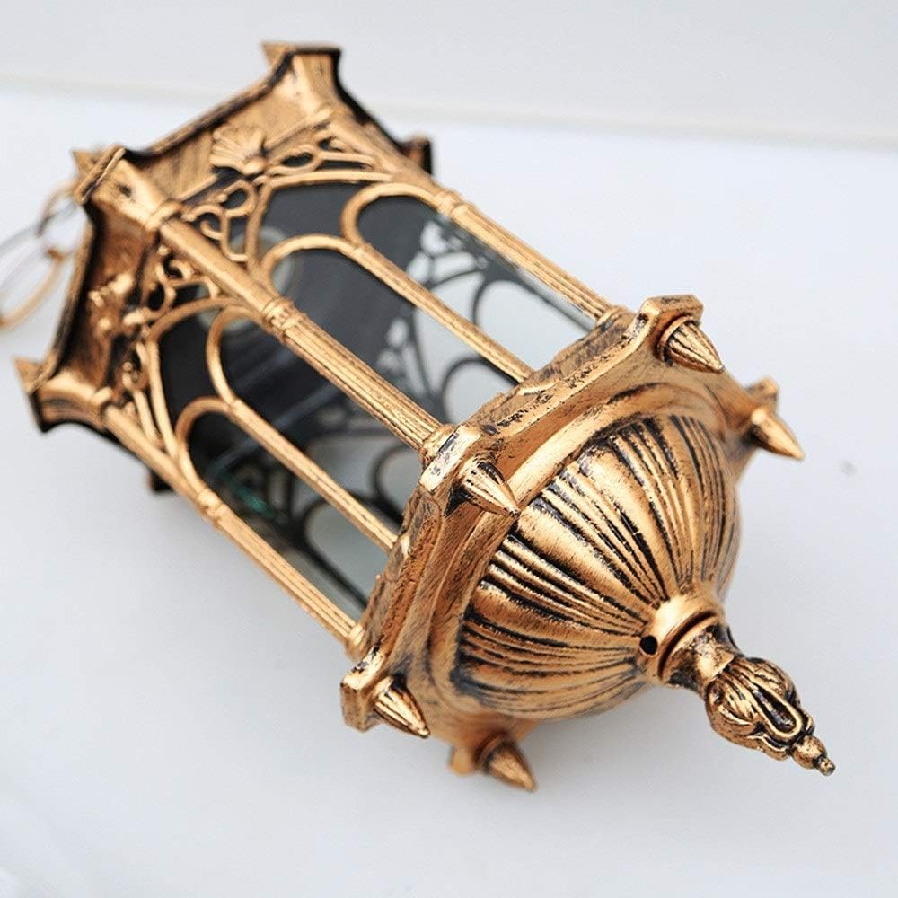 Traditional European Victoria Retro Outdoor Lamp Fitting Waterproof Vintage Ceiling Hanging Light E27 Decoration Pavilion Garden Porch Glass Lantern Chandelier Lighting Flush Mount Light