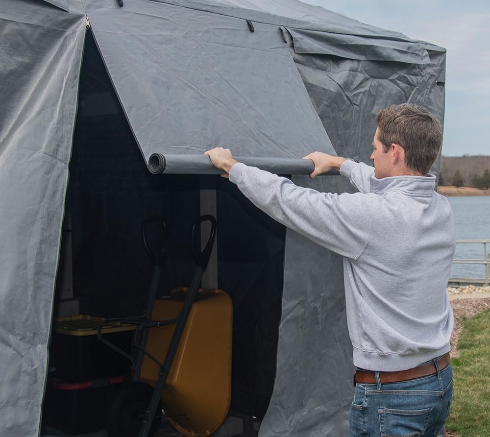 Sojag Winter Cover for Gazebos, Waterproof 10' x 14' Gazebo Accessory with Roll-Up Door, and Vented Panels, All-Season Outdoor Storage