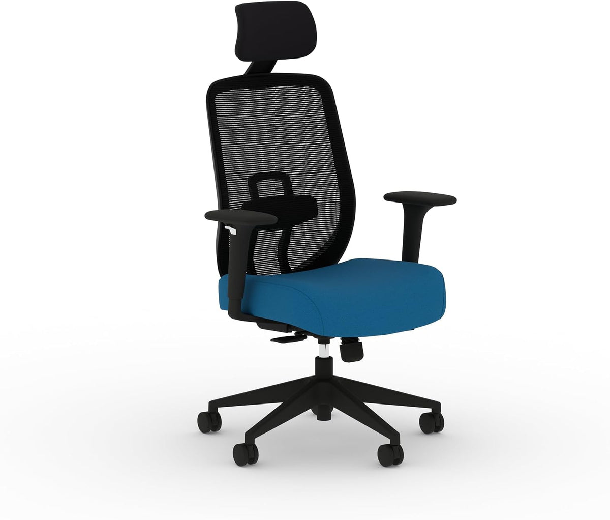 HON Altern Ergonomic Office Chair with Headrest, Arms, Wheels, Foam Cushion Seat, Mid Back Home Office Desk Chair Comfy, Gaming Chair, Height Adjustable Arms, Synchro-Tilt, Black Frame, Peacock