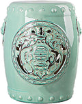 Decorative Garden stools, Ceramic Drum Stool, Dressing Stool, Chinese Round Pier, Ceramic Chair, Garden Pavilion Stool, Home Decoration.(Sky Blue)