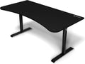 Arozzi Arena Large Gamer Desk - 63x32' Adjustable Height PC Gaming Desk With Storage For Cables & Triple-Monitor Support - Full-Surface Washable Mousepad - Pure Black