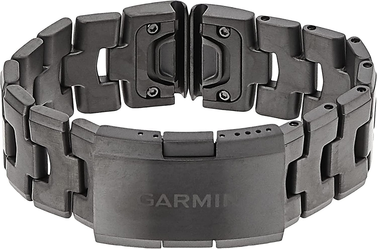 Garmin QuickFit 22 Watch Band - Vented Titanium Bracelet with Carbon Gray DLC Coating