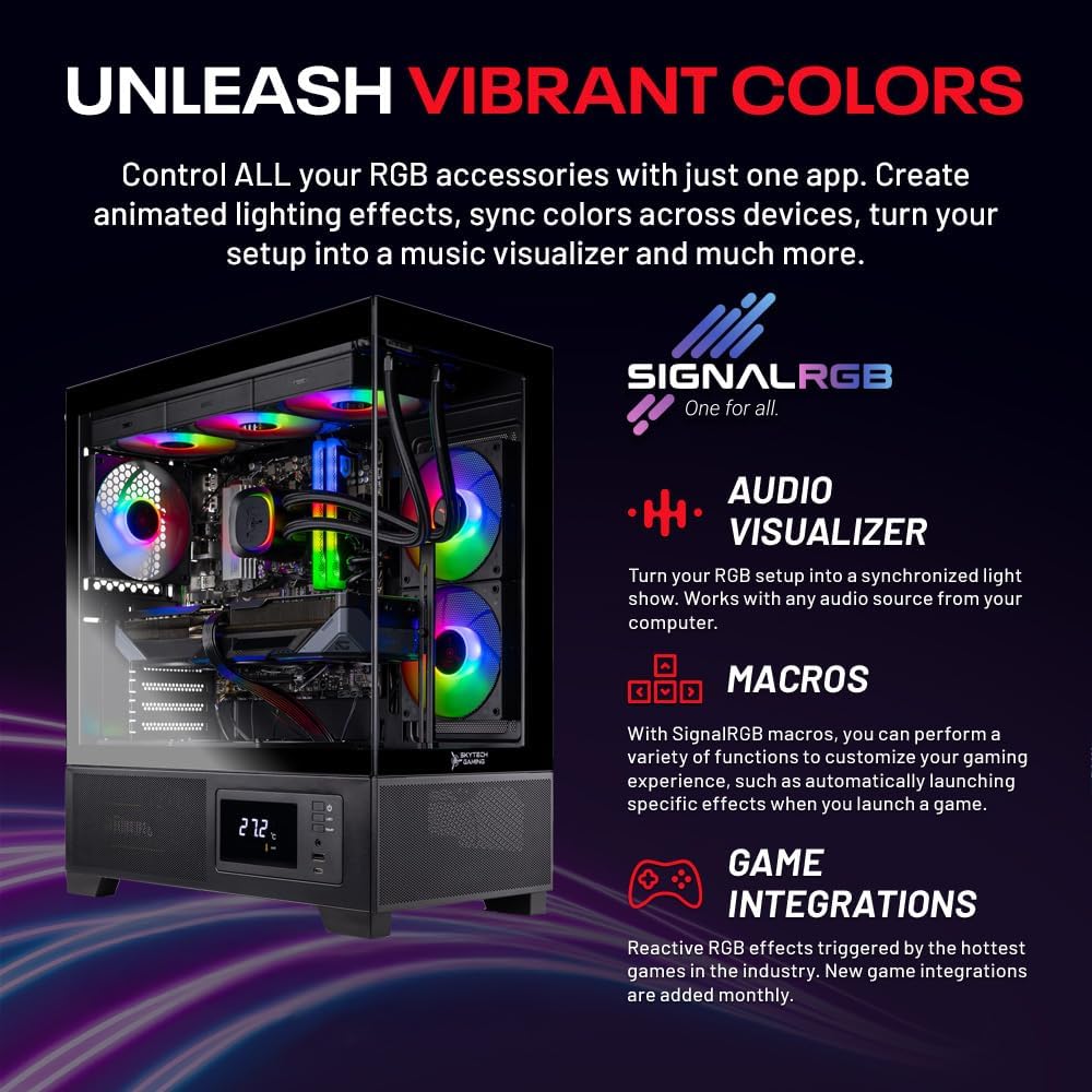 Skytech Gaming Azure 3 Plus Desktop PC, Ryzen 9 9900X 4.4 GHz (5.6GHz), NVIDIA RTX 5070 Ti 16GB, 2TB Gen4 NVMe SSD, 32GB DDR5 RAM 5200 RGB, 850W Gold ATX 3 PSU, 360mm ARGB AIO, Wi-Fi, Win 11