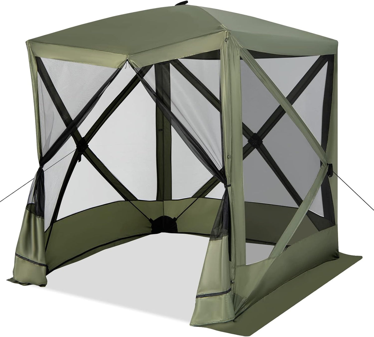 Tangkula 6.7x6.7 Ft Pop Up Gazebo with Netting, Portable Screen Tent with 4 Sided Mesh Walls, 2 Sunshade Cloths, UV 50+ Instant Canopy Shelter with Carry Bag for Camping, Lawn, Backyard