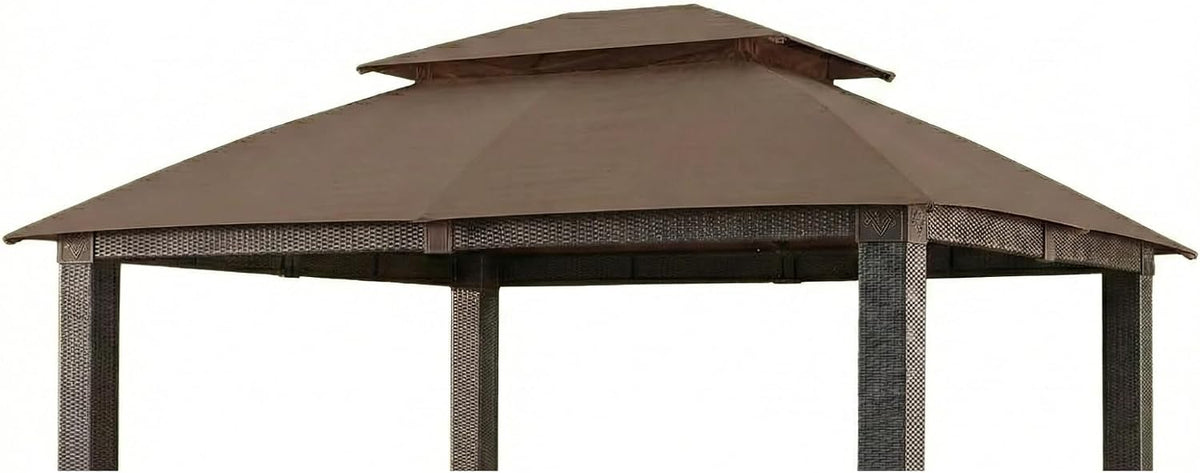 Garden Winds Reinforced RipLock 350 Replacement Canopy Top Cover Compatible with Revella 10' x 12' Gazebo Model L-GZ806PST-A2 - Nutmeg