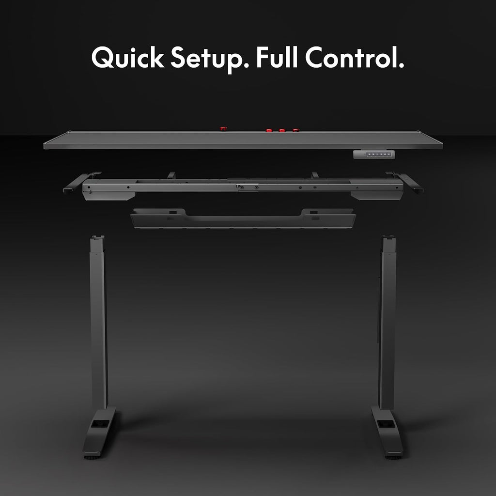 FLEXISPOT Electric RGB Gaming Standing Desk, 55' Dual Motor Height Adjustable Desk with Integrated Cable Management, Ergonomic Sit-Stand Computer Workstation for PC Gamers