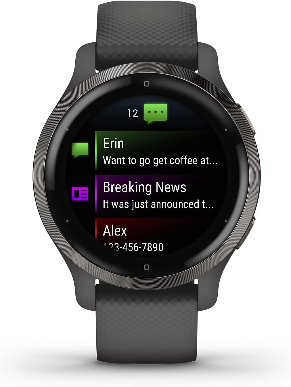 Garmin Venu 2S, Smaller-Sized GPS Smartwatch with Advanced Health Monitoring and Fitness Features, Slate Bezel with Graphite Case and Silicone Band, (010-02429-00) (Renewed)