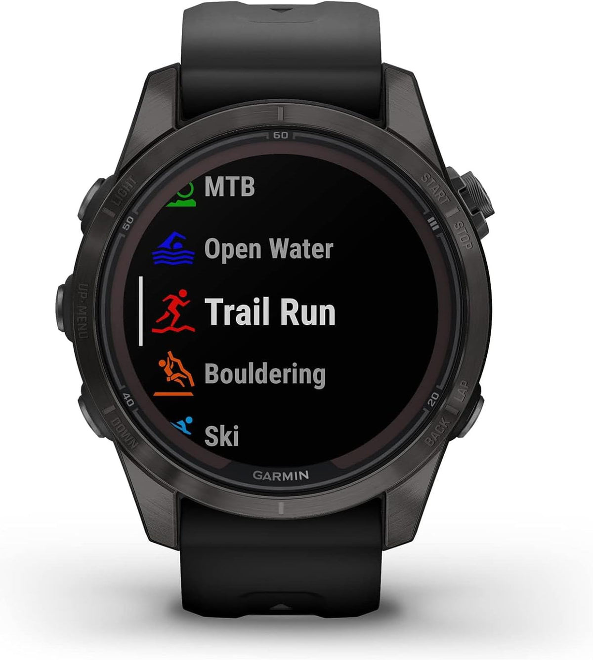 Garmin Fenix 7S Pro Solar, Sapphire, Carbon Gray DLC Titanium, Black Bundle with 2 Year Enhanced Protection Pack
